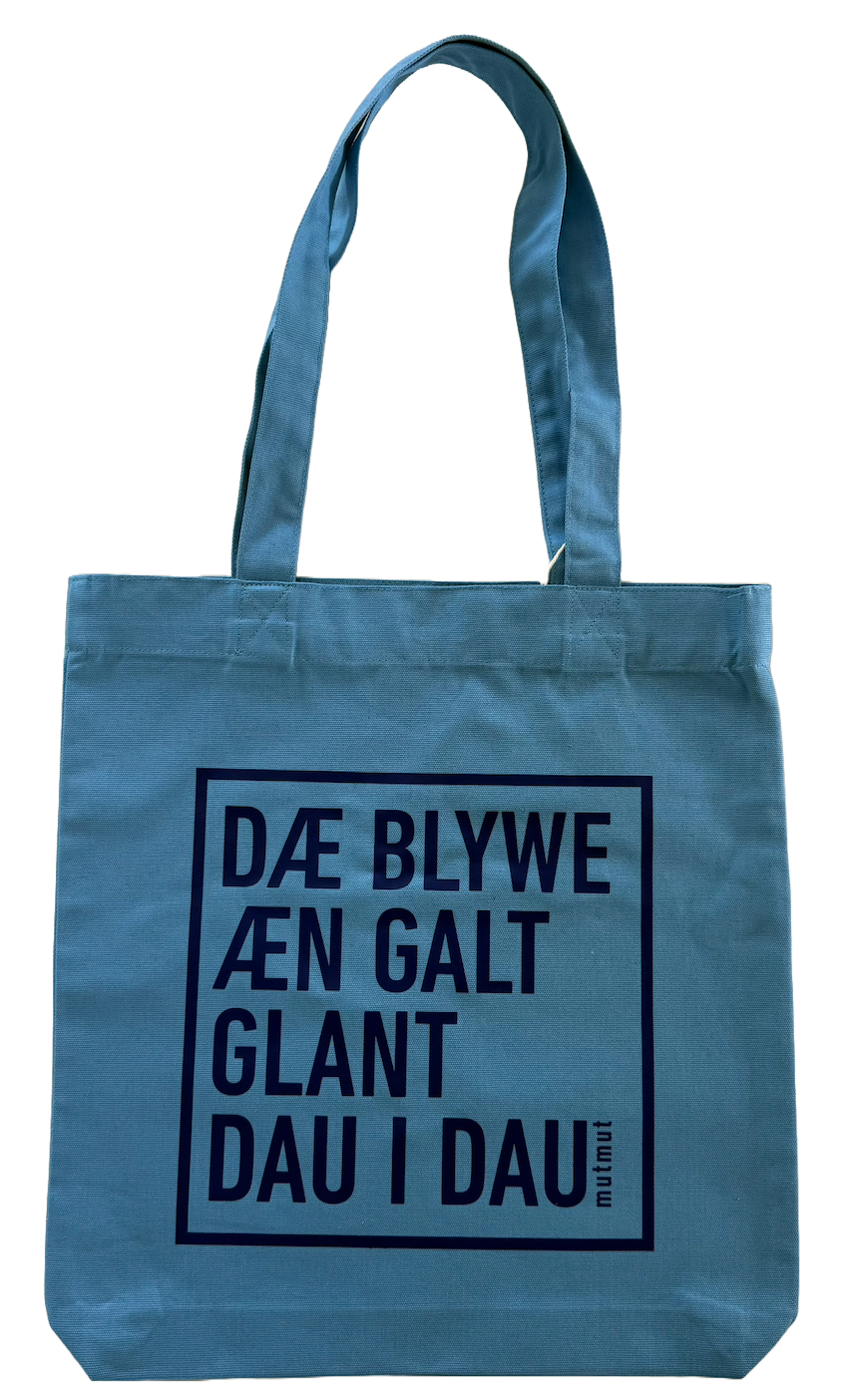 MULEPOSE LYSEBLÅ / MØRKEBLÅT TRYK