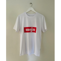 MOJN hvid t-shirt med rdt tryk