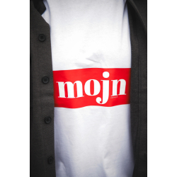 MOJN hvid t-shirt med rdt tryk