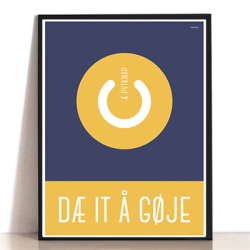 D IT  GJE - PYTKNAP - PLAKAT BL/GUL